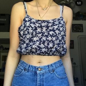 Open back cropped tank